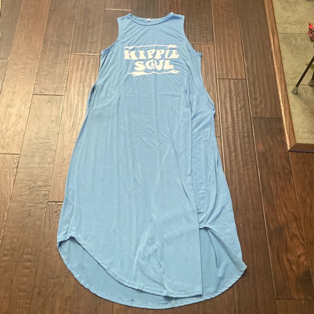 Blue dress lounge wear with pockets